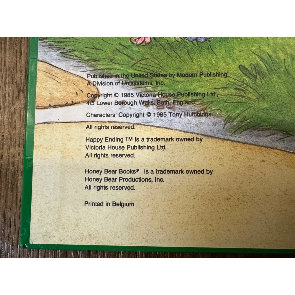 Honey Bear Hoppitys First Thunderstorm Kids OS Green Good Vintage Hardcover 1985